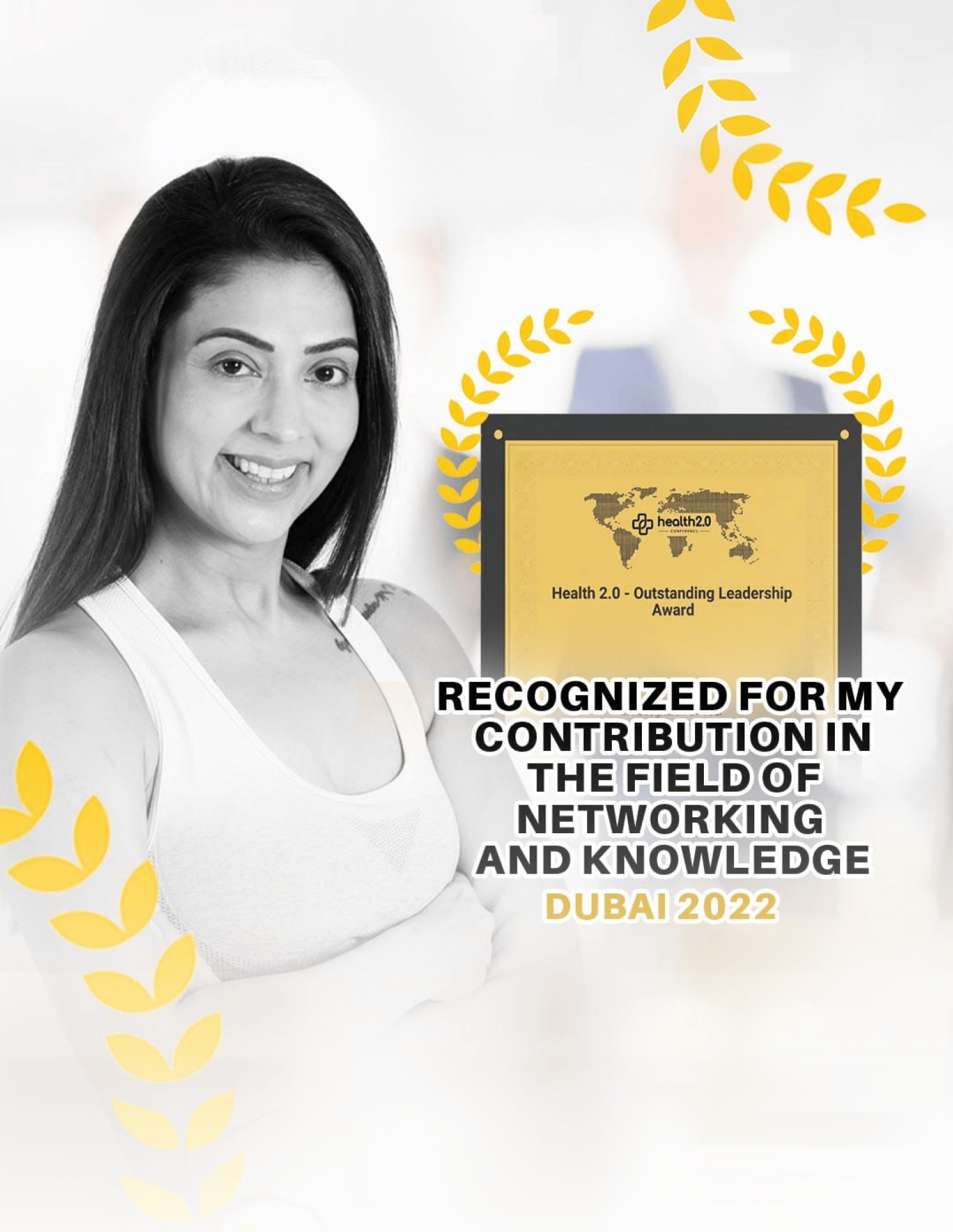 Anjali Chandiramani with the Health 2.0 outstanding leadership award